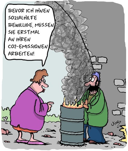Cartoon: CO2-Emissionen (medium) by Karsten Schley tagged klima,umwelt,co2,emissionen,temperaturen,politik,gesellschaft,armut,soziales,klima,umwelt,co2,emissionen,temperaturen,politik,gesellschaft,armut,soziales