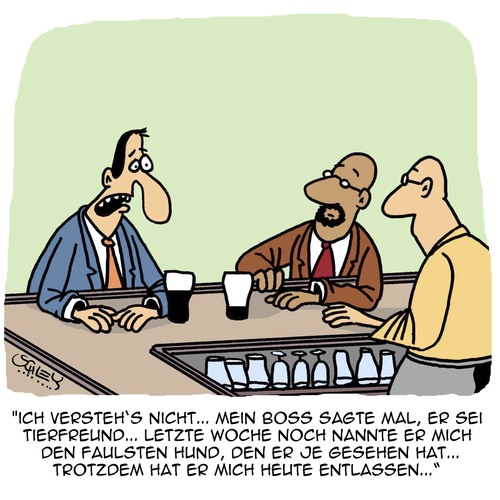 Cartoon: Das verstehe wer will... (medium) by Karsten Schley tagged arbeitgeber,arbeitnehmer,karriere,wirtschaft,business,jobs,bars,pubs,tiere,natur,arbeitgeber,arbeitnehmer,karriere,wirtschaft,business,jobs,bars,pubs,tiere,natur