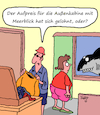 Cartoon: Aussenkabine (small) by Karsten Schley tagged reisen,urlaub,kreuzfahrten,tourismus,komfort,meer,gesellschaft
