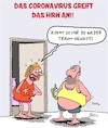 Cartoon: Corona haut auf das Hirn! (small) by Karsten Schley tagged coronavirus,gehirn,gesundheit,männer,frauen,sex,gesellschaft,medizin,politik,virologie