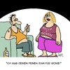 Cartoon: Feinsinnig (small) by Karsten Schley tagged liebe,ehe,beziehungen,männer,frauen,schönheit,reichtum,kleidung,mode,ironie,humor,gesellschaft