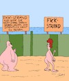 Cartoon: FKK (small) by Karsten Schley tagged strand,fkk,urlaub,ferien,reisen,übergewicht,fettleibigkeit,ernährung,aussehen
