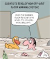 Cartoon: Flood Warning System (small) by Karsten Schley tagged flood,warnings,nature,environment,climate,disasters,mankind,politics,society