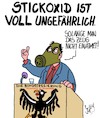 Cartoon: Harmlos (small) by Karsten Schley tagged abgasskandal,vertuschung,vw,politik,bundesregierung,deutschland,europa,umwelt,verbraucherschutz,wirtschaft,kapitalismus,geld,business,technik