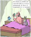 Cartoon: Nouvelle Copine (small) by Karsten Schley tagged amour,copines,manger,hommes,femmes,relations,amoureuses,humeurs