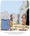 Cartoon: Steinzeit-Haustier (small) by Karsten Schley tagged steinzeit,geschichte,haustiere,höhlenmenschen,mammuts,familien,liebe,beziehungen,männer,frauen,vorzeit