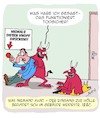 Cartoon: Todsicher! (small) by Karsten Schley tagged psychologie,versuchung,hölle,teufel,religion,aberglaube,mythen,büro,angestellte,gesellschaft