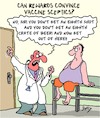 Cartoon: Vaccine Sceptics (small) by Karsten Schley tagged corona,psychology,vaccine,media,sceptics,health,doctors,patients,rewards,society,science,politics