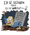 Cartoon: WIRKLICH tot? (small) by Karsten Schley tagged george,romero,zombies,filme,hollywood,kunst,monster,horror,kult,regisseure,kultur