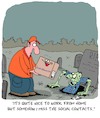 Cartoon: Work from Home (small) by Karsten Schley tagged work,jobs,economy,social,issues,zombies,media,films,myths,legends,coronavirus,restrictions,politics
