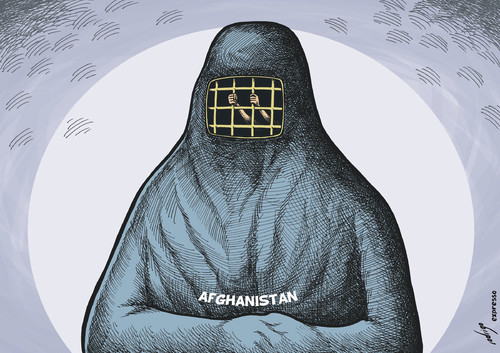 Cartoon: Afeministan (medium) by rodrigo tagged terrorism,terror,abuse,violence,women,afghanistan