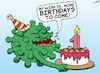 Cartoon: Birthday Wish (small) by cartoonistzach tagged covid,coronavirus,pandemic,anniversary