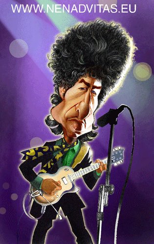 Cartoon: Bob Dylan (medium) by Nenad Vitas tagged rock,and,roll