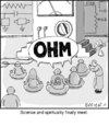 Cartoon: Ohm (small) by noodles tagged science,spirituality,chanting,meditation,ohm,sound