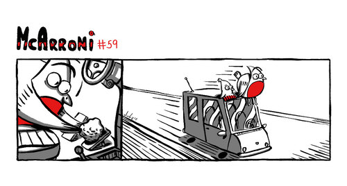 Cartoon: McArroni nr. 59 (medium) by julianloa tagged mcarroni,dangerous,driving,adrenaline