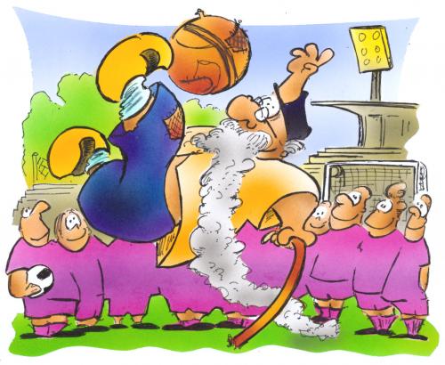Cartoon: Footballgrandpa (medium) by HSB-Cartoon tagged football,grandpa,opa,fussball,alt,europa,tradition,sport,jugend,erfahrung,mannschaft,nationalmannschaft,wm,em