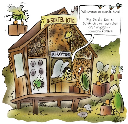 Cartoon: Insektenhotel (medium) by HSB-Cartoon tagged insektenhotel,insekten,bienen,umwelt,natur,umweltprojekt,hummel,heuschrecke,naturschutz,umweltschutz,insektenhotel,insekten,bienen,umwelt,natur,umweltprojekt,hummel,heuschrecke,naturschutz,umweltschutz