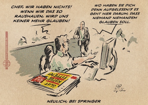 Cartoon: Vertrauen (medium) by Guido Kuehn tagged springer,bild,drosten,journalismus,springer,bild,drosten,journalismus