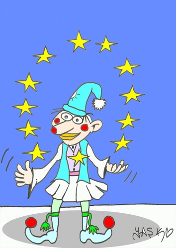 Cartoon: greece and  european union (medium) by yasar kemal turan tagged economy,union,european,greece