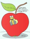 Cartoon: respect for life (small) by yasar kemal turan tagged respect,for,life,worm,apple,feed,hormone,natural,love