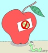 Cartoon: selfishness-pesticides (small) by yasar kemal turan tagged selfishness,love,apple,natural,worm,hormone,pesticides