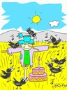 Cartoon: surprise friends (small) by yasar kemal turan tagged surprise,friends,crow,railing,birthday,love