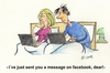 Cartoon: facebook (small) by Zvonko tagged facebook,spouses,loneliness