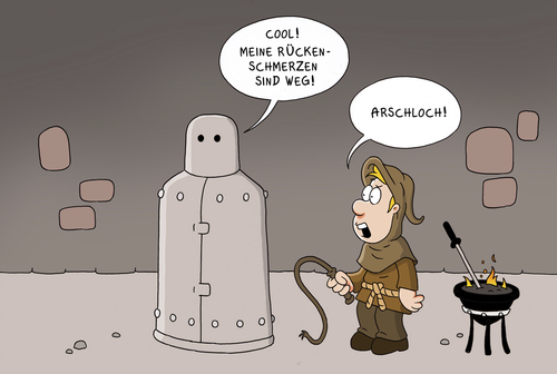 Cartoon: Eiserne Jungfrau (medium) by ChristianP tagged eiserne,jungfrau,iron,maiden