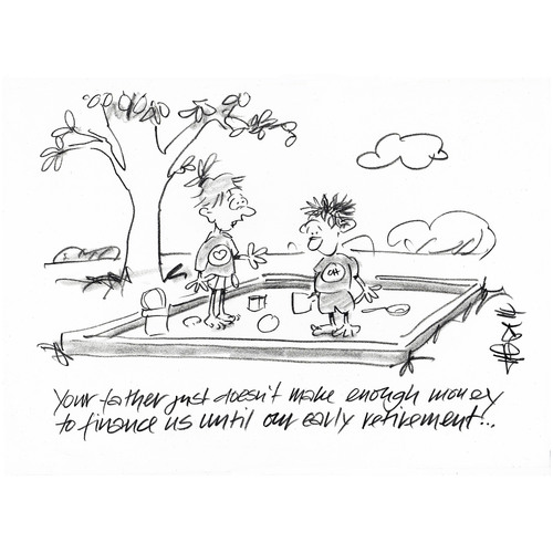 Cartoon: Early Retirement (medium) by helmutk tagged business