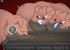 Cartoon: Google and Facebook Outraged (small) by Tjeerd Royaards tagged nsa,google,facebook,spy,spying,data,internet,privacy,surfing,computer