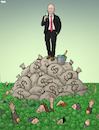 Cartoon: Growing inequality (small) by Tjeerd Royaards tagged pandemic,corona,virus,rich,poor,poverty,wealth,jeff,bezos