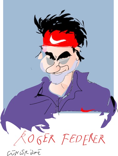 Cartoon: Roger Federer (medium) by gungor tagged switzerland,switzerland