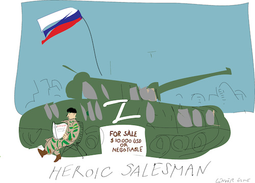 Cartoon: T72 on sale (medium) by gungor tagged ukraine,and,russian,war,2022,ukraine,and,russian,war,2022