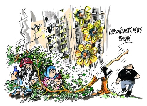 Cartoon: Rostock-roble por la paz (medium) by Dragan tagged rostock,alemania,ataque,racista,politics,cartoon