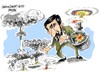 Cartoon: Mahmud Ahmadineyad-las setas (small) by Dragan tagged mahmud,ahmadineyad,setas,organismo,internacional,de,energia,atomica,oiea,uranio,bomba,politics,cartoon