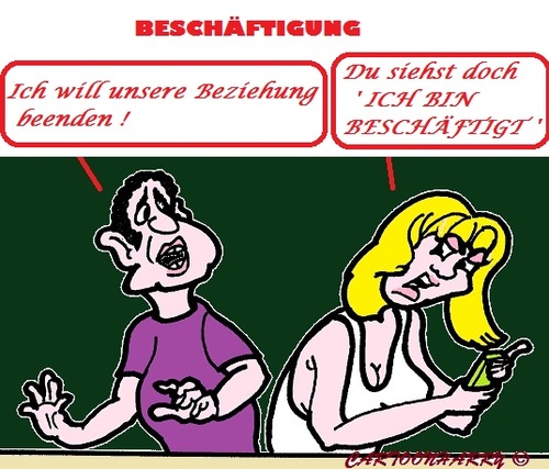 Cartoon: Beschaeftigung (medium) by cartoonharry tagged iphone,beschaeftigung,ende,relation
