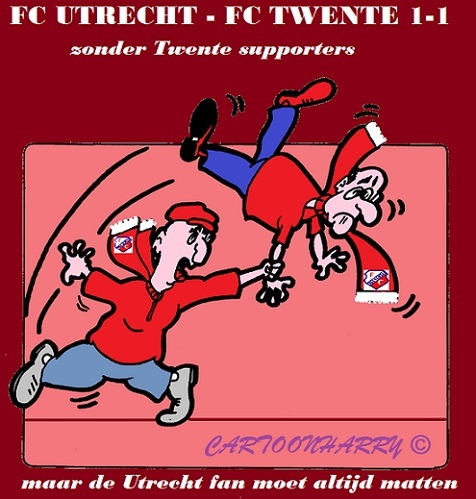 Cartoon: De FC Utrecht Hooligan (medium) by cartoonharry tagged fcutrecht,fctwente,supporter,hooligan,fan,cartoon,cartoonist,cartoonharry,dutch,toonpool