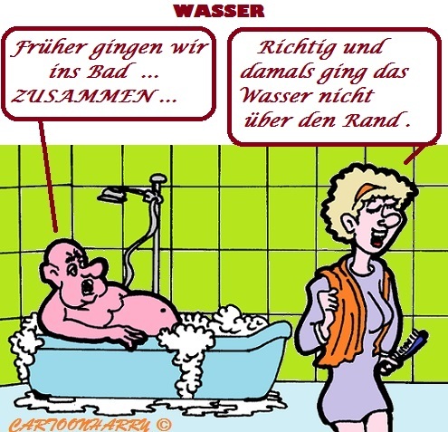 Cartoon: Zuviel Wasser (medium) by cartoonharry tagged bad,wasser,zusammen,alleine