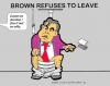 Cartoon: Gordon Brown is staying (small) by cartoonharry tagged gordon,brown,toilet,misery