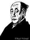 Cartoon: Eugene Ionesco (small) by Pascal Kirchmair tagged eugene,ionesco,caricature,karikatur,portrait,dessin,rhinoceros,nashörner,zeichnung,illustration,drawing,cartoon,theatre,absurde,theater