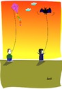 Cartoon: vampires kite (small) by berti tagged vampir,drachen,steigen,lassen,fledermaus,kite,bat,inkscape