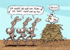Cartoon: Macho (small) by BiSch tagged ostern easter bunny huhn henne hen chicken hase osterhase nest ei egg macho