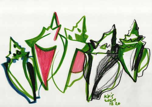 Cartoon: Seashells. Sketch Energy (medium) by Kestutis tagged seashells,sketch,energy,art,kunst,kestutis,lithuania