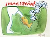Cartoon: An impressive battle (small) by Kestutis tagged kestutis,lithuania,europameisterschaft,euro,uefa,football,soccer,fans,sport,ball,spiel