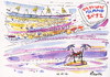 Cartoon: OLYMPIC ISLAND. High jump (small) by Kestutis tagged high,jump,olympic,island,mirage,london,2012,summer,sport,desert,siaulytis,kestutis,lithuania,ocean,athletics,audience,fans,stadium