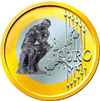 Cartoon: new euro (small) by Zoran tagged euro,rodin,thinker