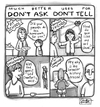 Cartoon: Dont Ask Dont Tell - Revised (small) by a zillion dollars comics tagged stupid,laws,military,gays,media,culture,sexuality,discrimination