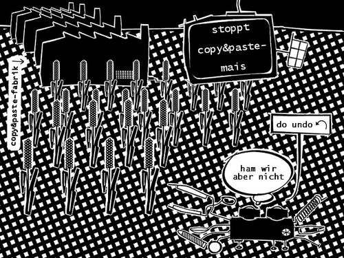 Cartoon: resistenz (medium) by bob schroeder tagged gen,mais,zucht,fortschritt,industrie,landwirtschaft