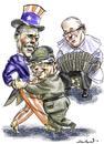 Cartoon: Obama_Castro_Francis (small) by Bob Row tagged obama,castro,francis,cuba,usa,vatican,cold,war