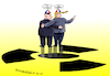 Cartoon: Leaving the nuclear hole. (small) by Cartoonarcadio tagged nuclear,iran,asia,trump,usa,kim